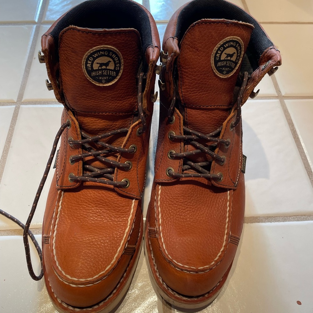 Irish Setter Men's Brown Leather Boots 8.5 insulated waterproof hunting